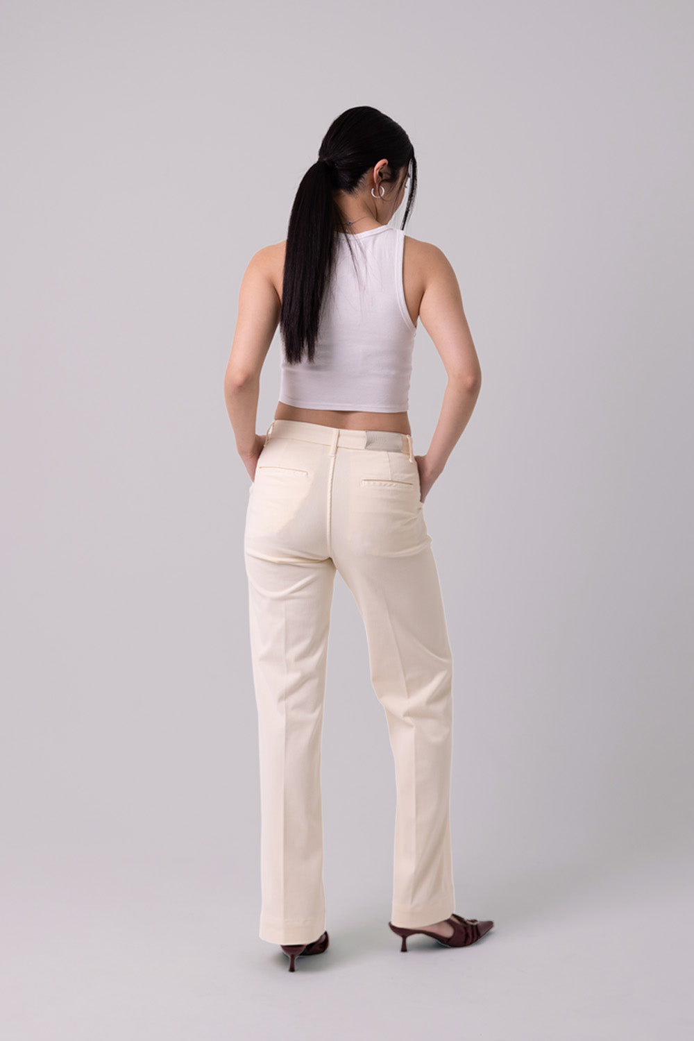 WIDE CHINOS "Malibu" - Ivory