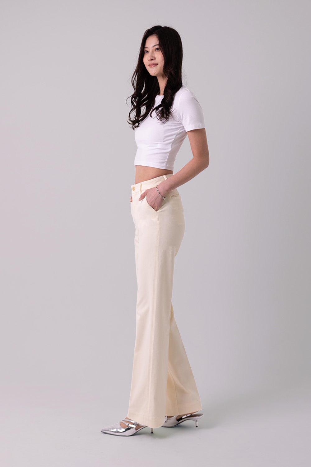 WIDE CHINOS "Malibu" - Ivory