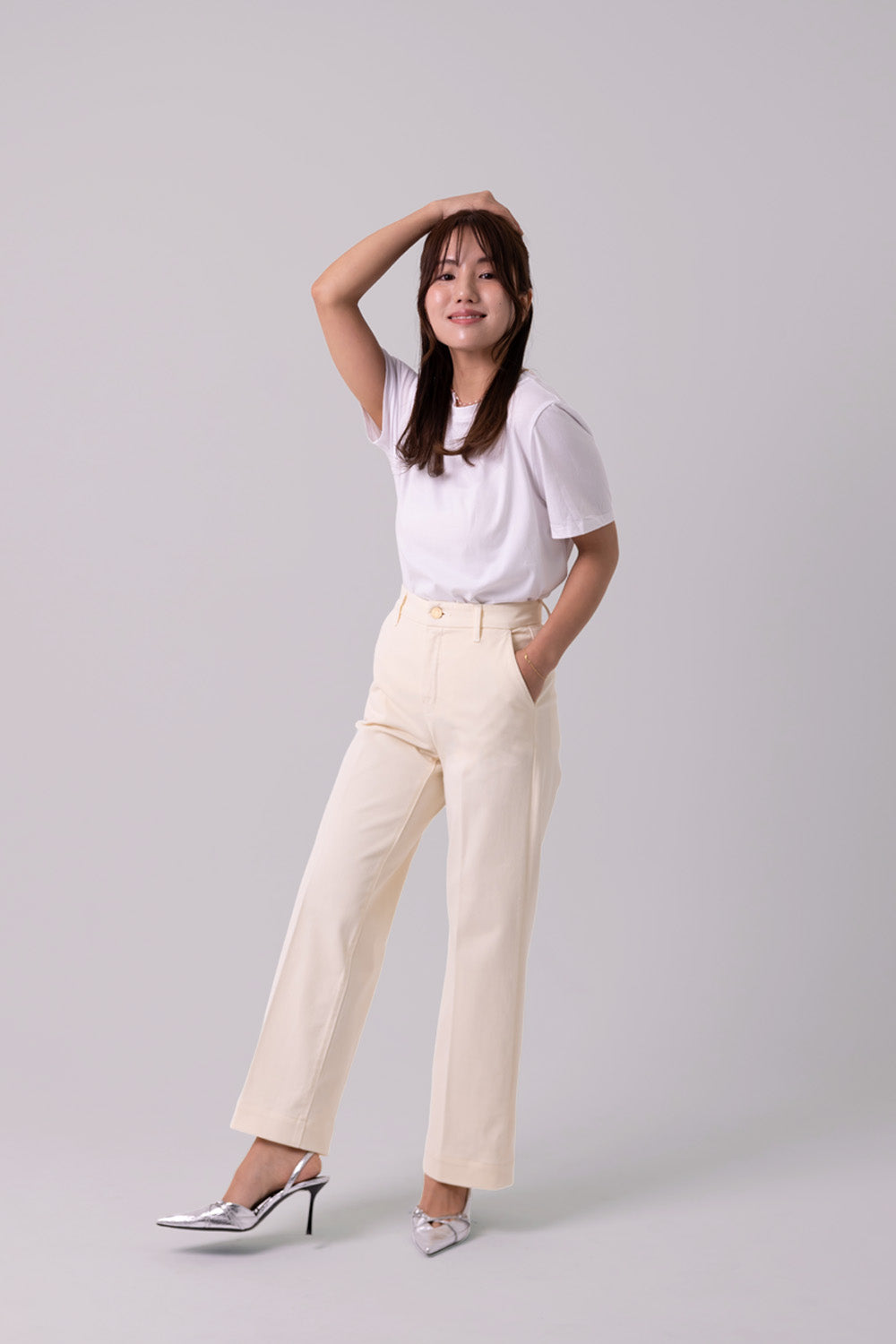 WIDE CHINOS "Malibu" - Ivory