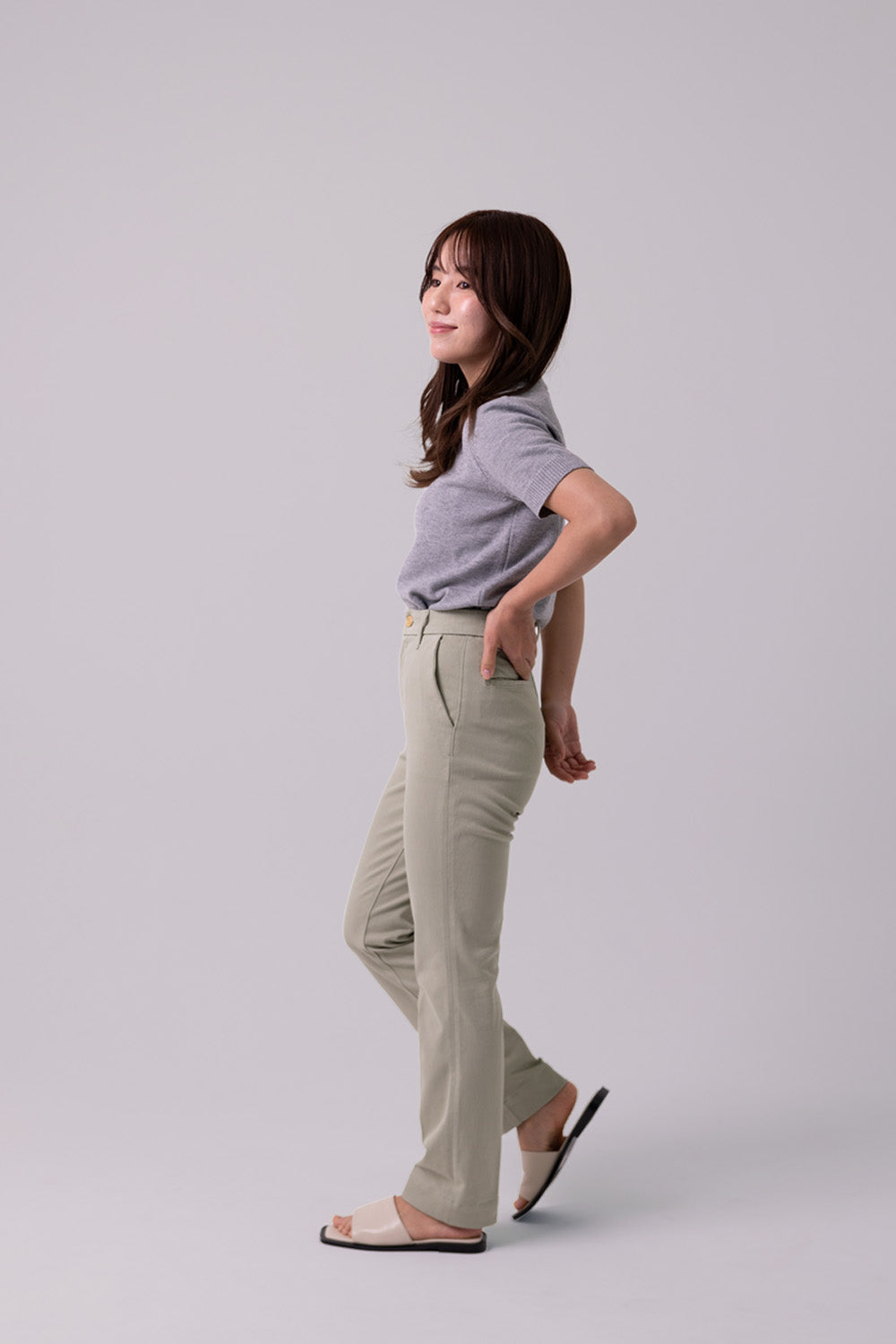 SLIM CHINOS "Brea" - Sage