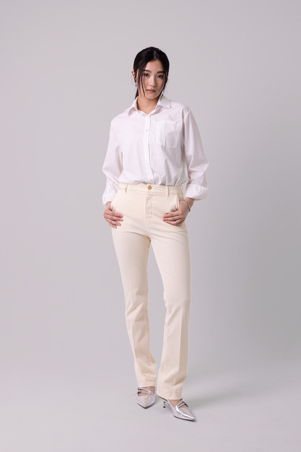 SLIM CHINOS "Brea" - Ivory