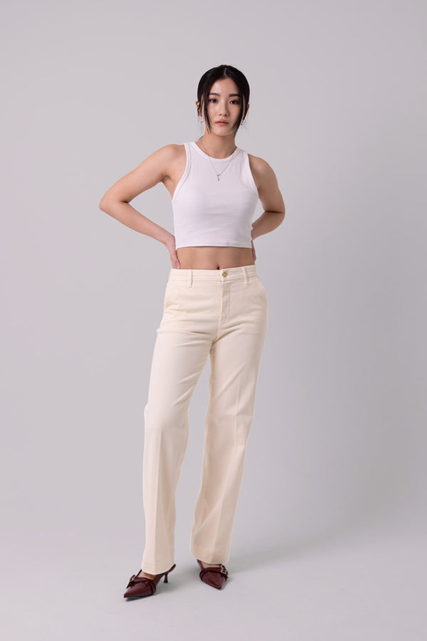 WIDE CHINOS "Malibu" - Ivory