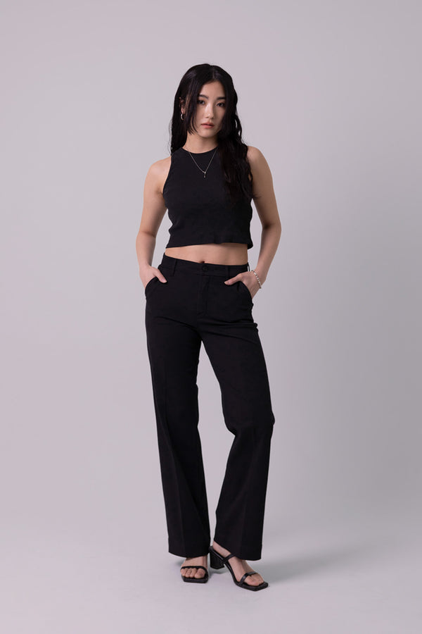 WIDE CHINOS "Malibu" - Black