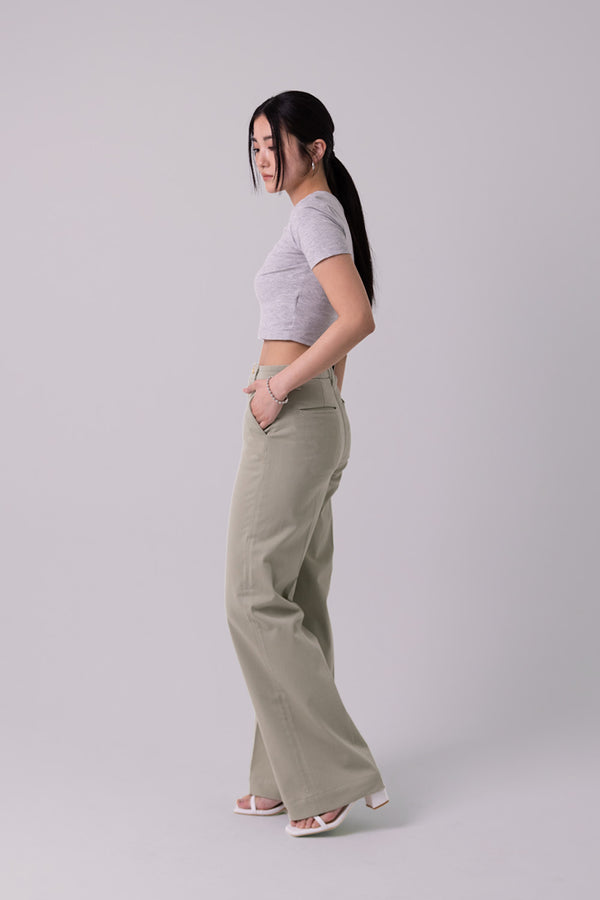 LOOSE CHINOS "Monica" - Sage