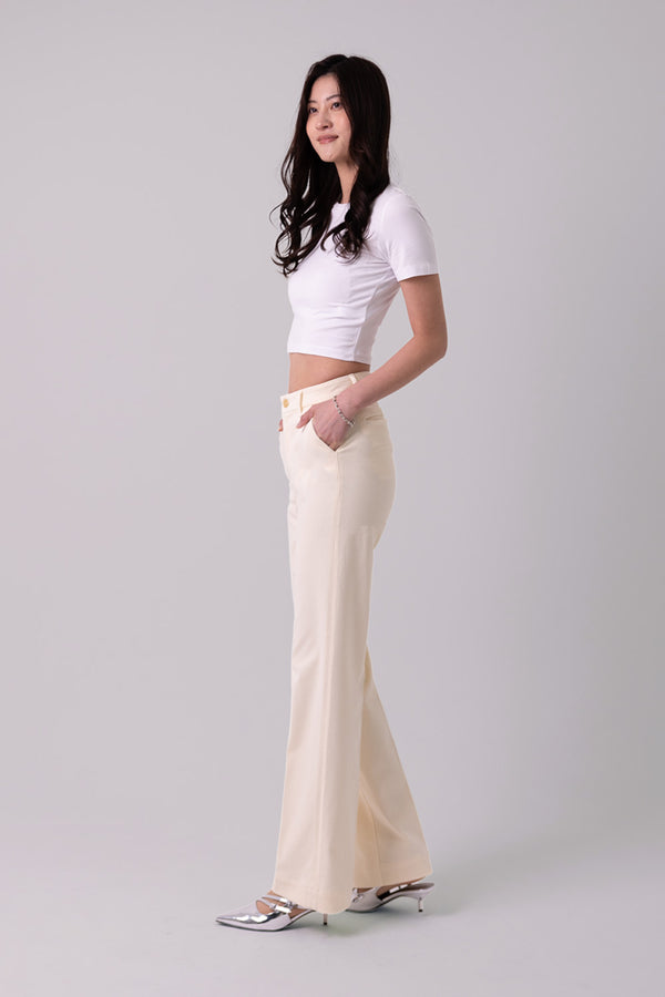 WIDE CHINOS "Malibu" - Ivory