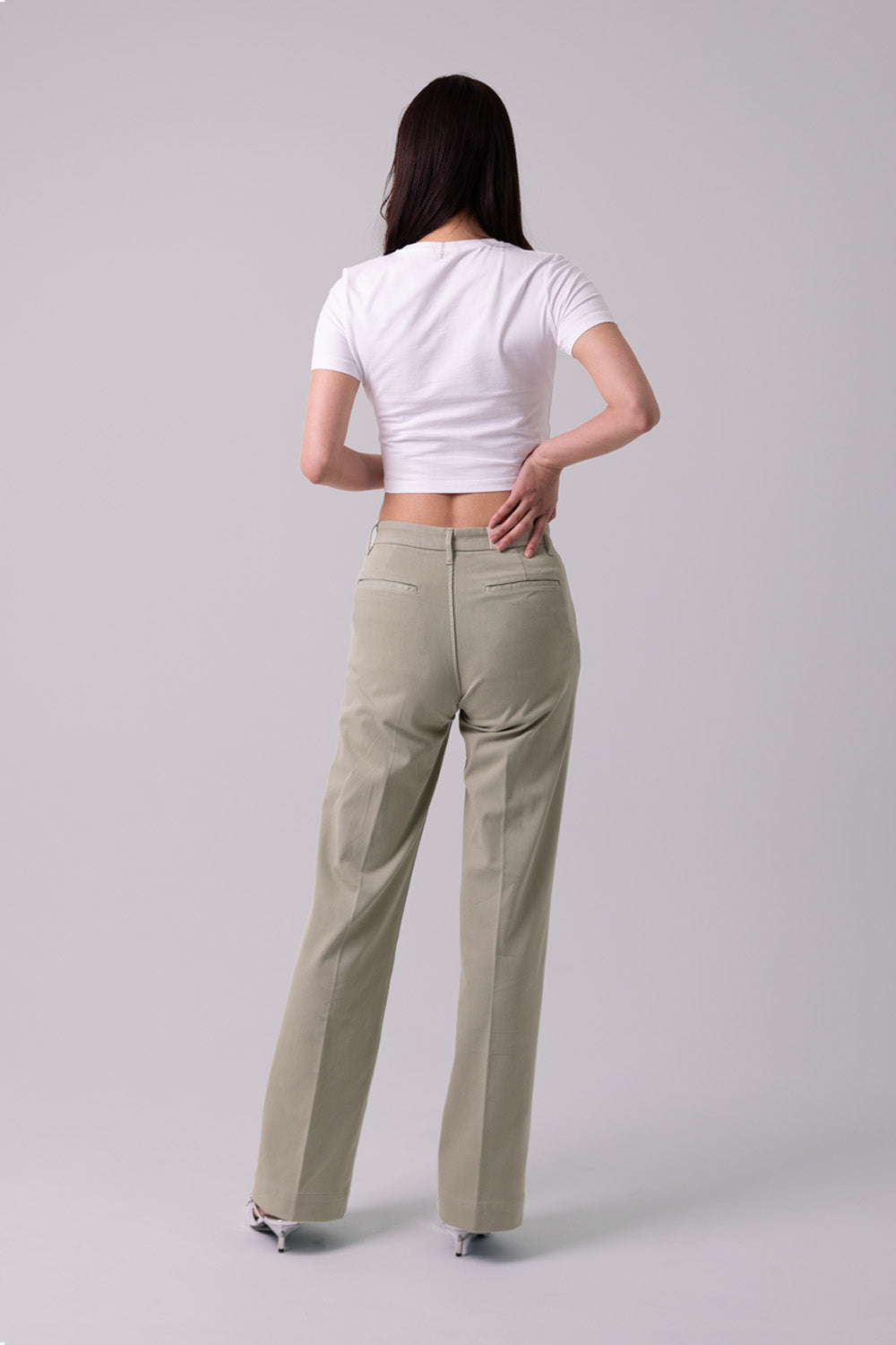 WIDE CHINOS "Malibu" - Sage